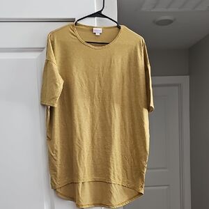 LuLaRoe Irma Tunic Top Heathered Gold/Mustard